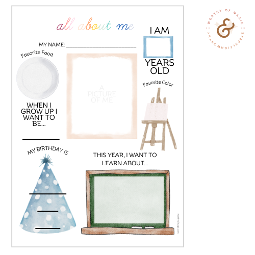 All About Me Activity