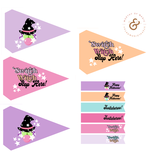 Switch Witch Printable Letter & Tags (Pink Set)