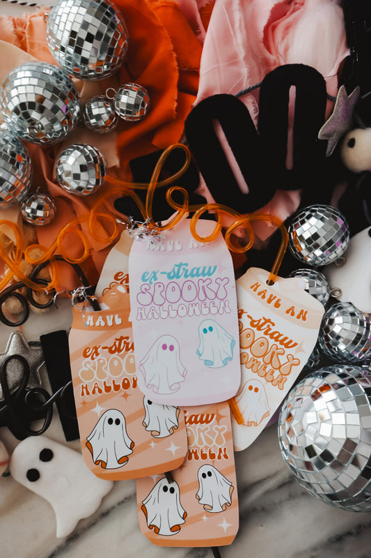 Soda Pop Straw Halloween Goodie Tags