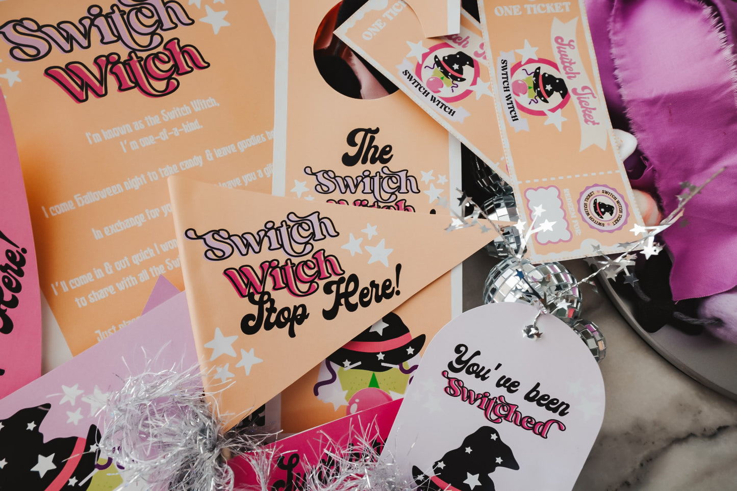 Switch Witch Printable Letter & Tags (Pink Set)