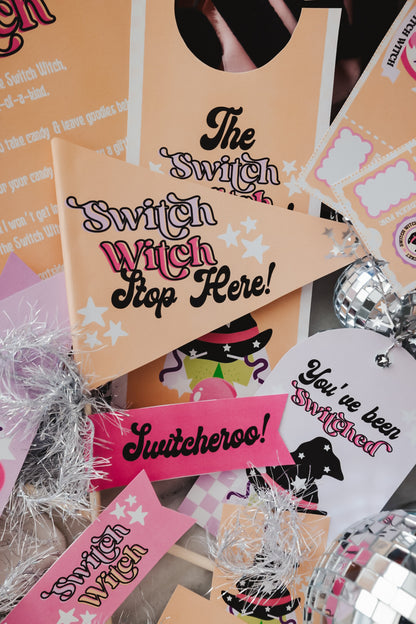 Switch Witch Printable Letter & Tags (Pink Set)