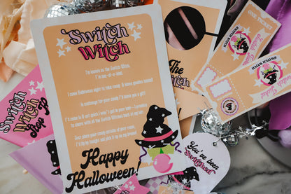 Switch Witch Printable Letter & Tags (Pink Set)