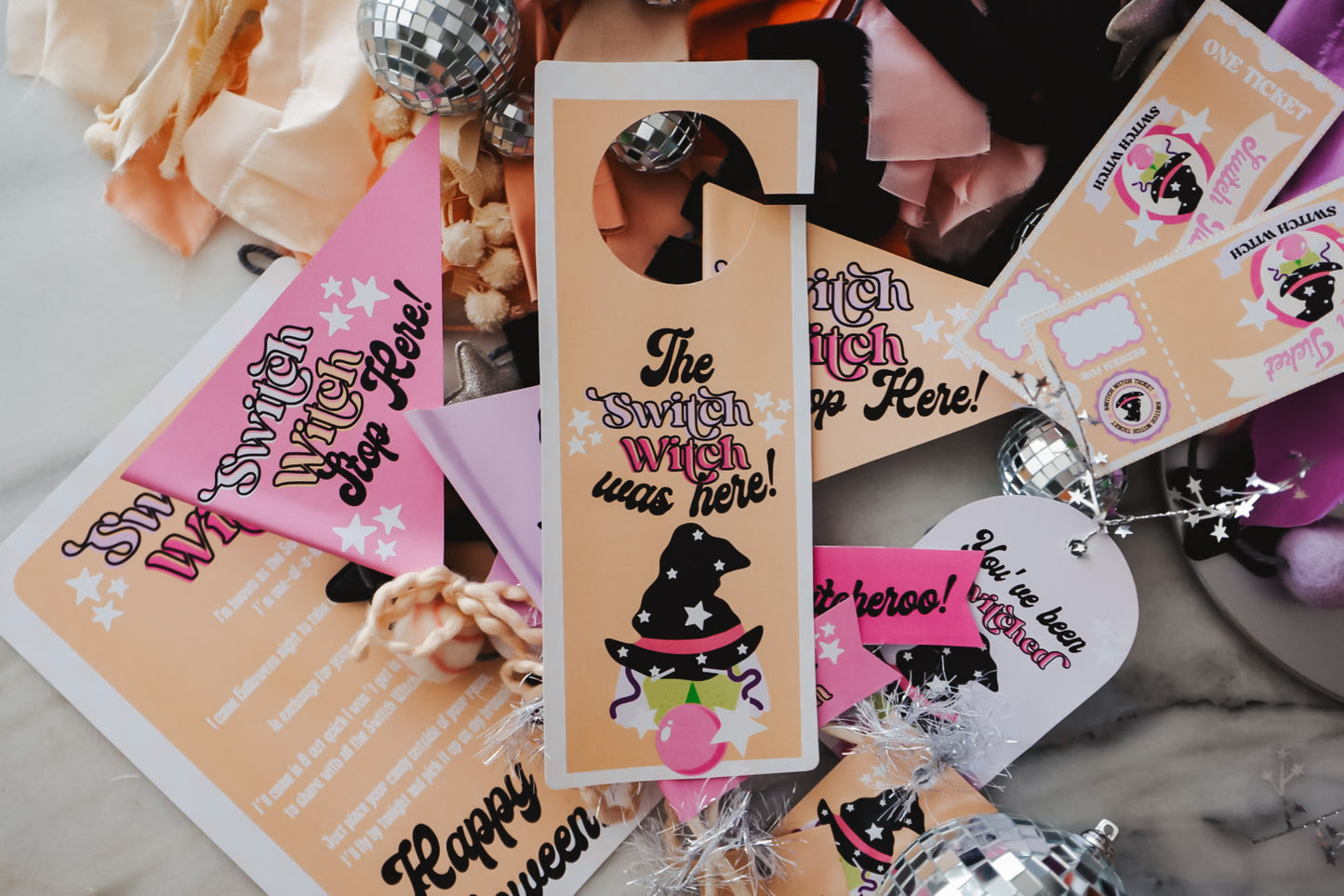 Switch Witch Printable Letter & Tags (Pink Set)